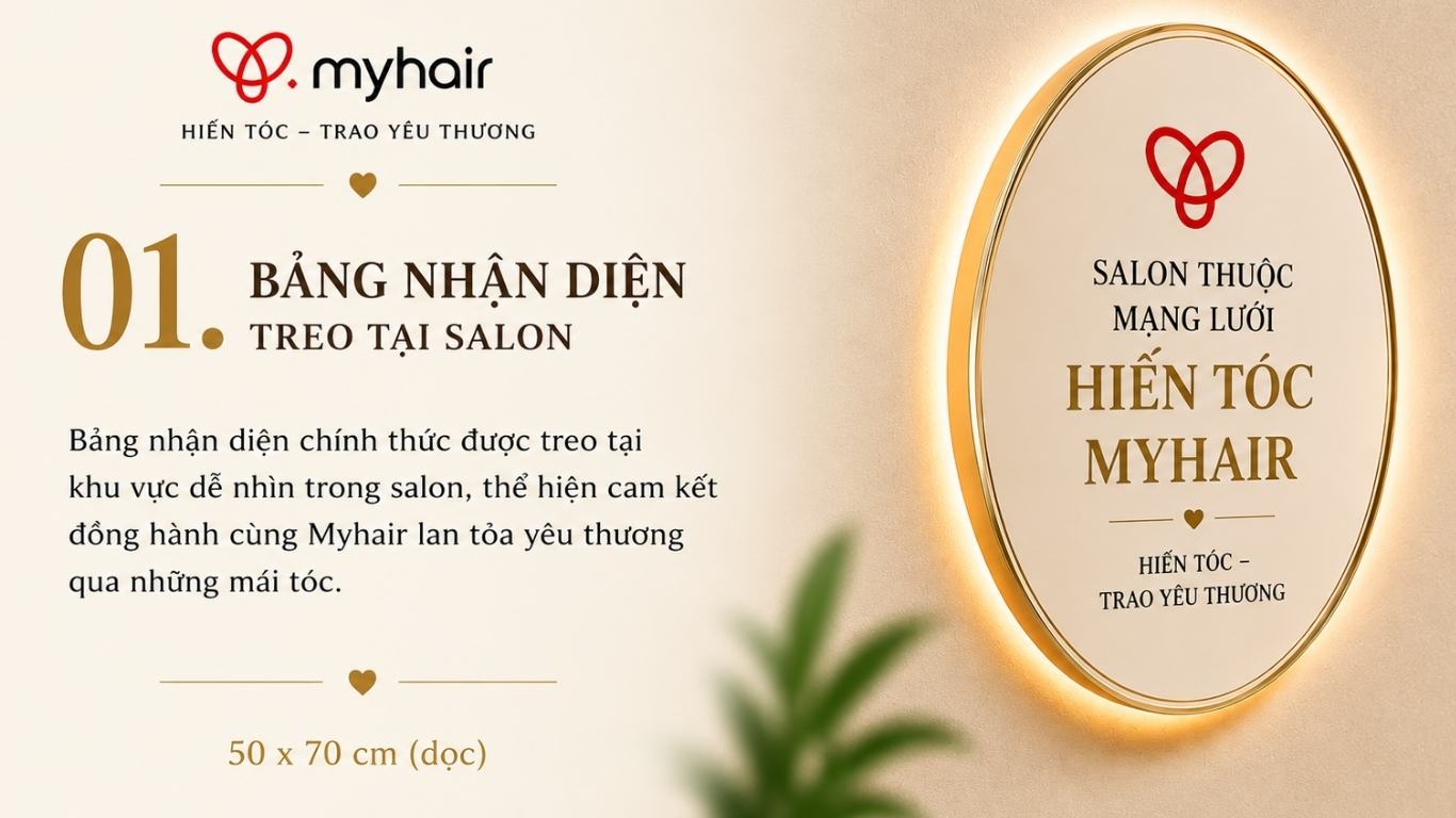 Bảng nhận diện treo tại Salon