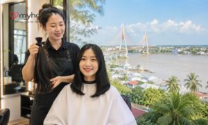 Hình ảnh hiến tóc ở Tiền Giang mang cảm giác nhẹ nhàng và chữa lành
