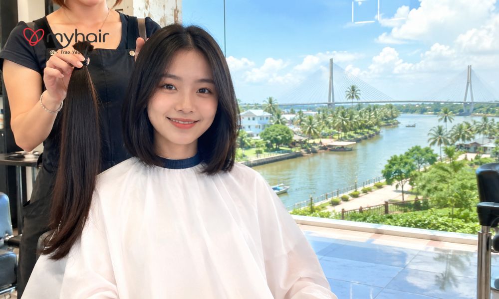 Hiến tóc ở Tiền Giang