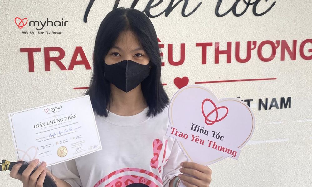Hình ảnh lưu lại sau trải nghiệm hiến tóc ở Trà Vinh