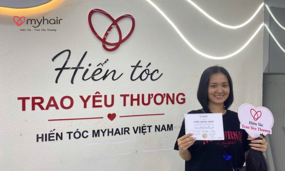 Ánh mắt vui vẻ sau quyết định hiến tóc ở Vĩnh Long