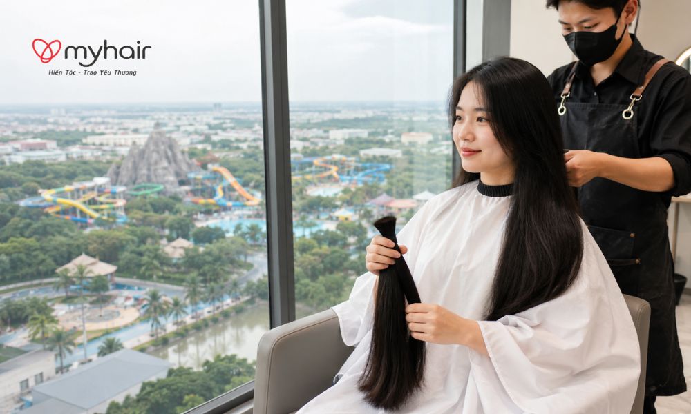 Cảm xúc đọng lại sau khi hoàn tất hiến tóc ở Long An