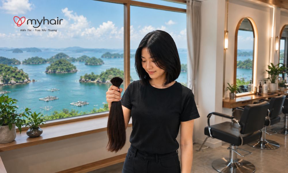 Mỗi mái tóc trao đi đều mang theo giá trị của sự sẻ chia từ hiến tóc ở Kiên Giang